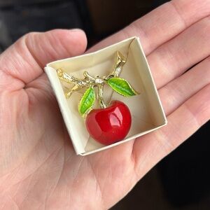 Red Apple Brooch